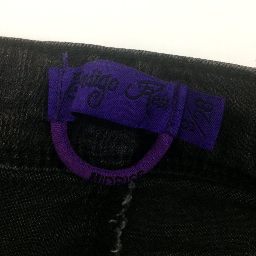 Indigo Rein Skinny Jeans Midrise Destroyed Black - Picture 13 of 15